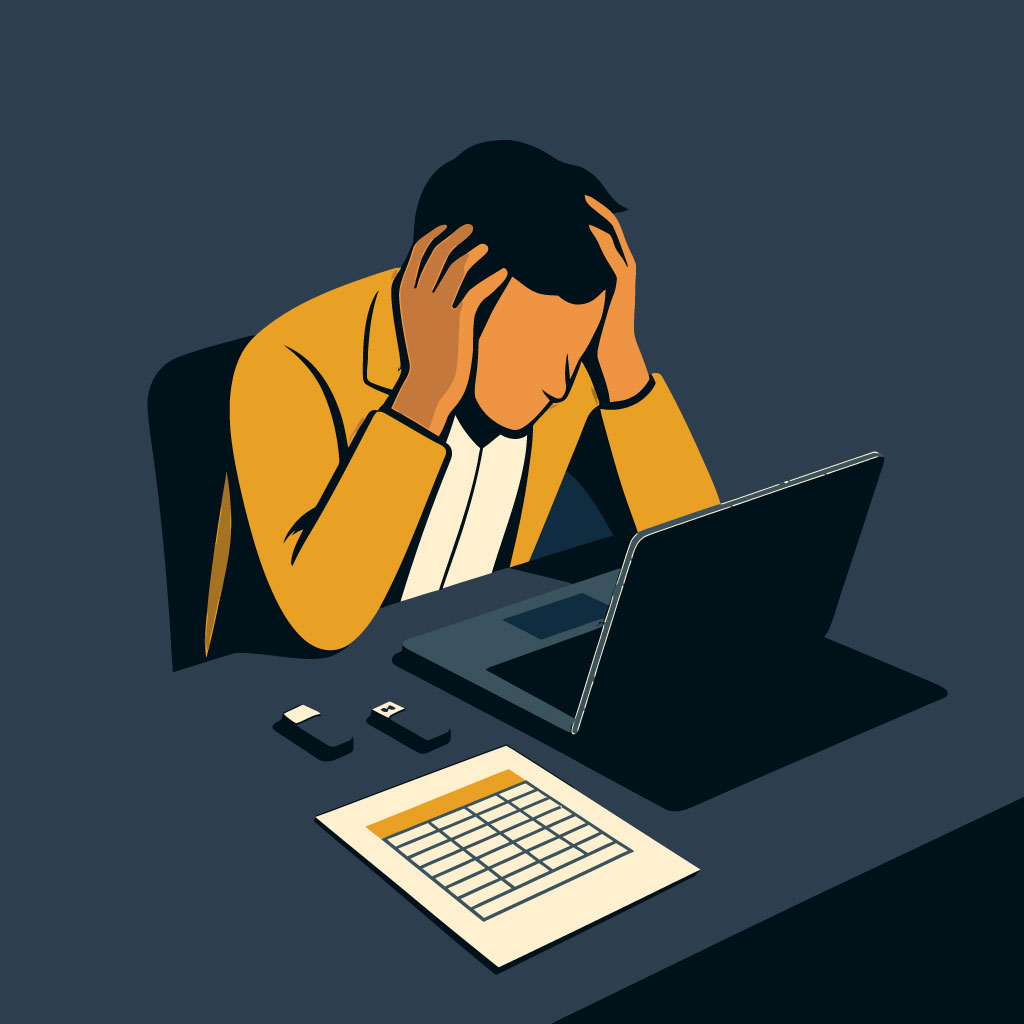 emprendedor estresado por que sus procesos están rotos