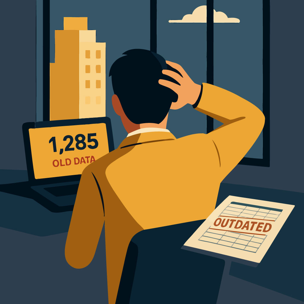 emprendedor observando datos contradictorios